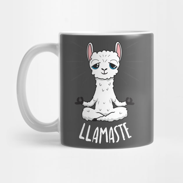 Llamaste - Yoga Llama - white design by verde